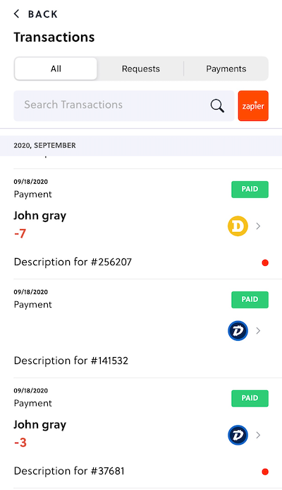 Pay Link Transaction Histories